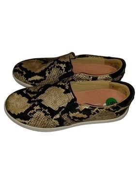 Dr. Scholl's Women's 8M Shoes Madison Sneakers Black/Tan Faux Snake Skin (ZG)